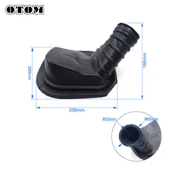 OTOM Motorcycle Rubber Air Filter Inlet Pipe For KEWS K16 ZONGSHEN NC 250CC Motocross Scooter Engine Carburetor Intake Manifold