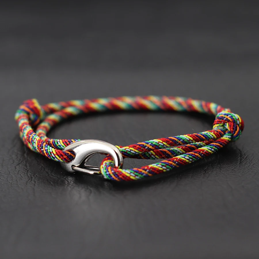 Neue Einfache Stil Doppel Layered Marine String Armband Für Männer Frauen Schiebe Einstellbare 3mm Dünne Seil Nautischen Armband Pulseria