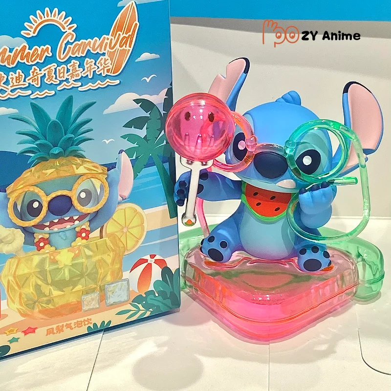 Disney Stitch Summer Carnival Series Mysterious Box Figure Anime Character Desktop Car Ornaments Surprise Blind Box Holiday Gift