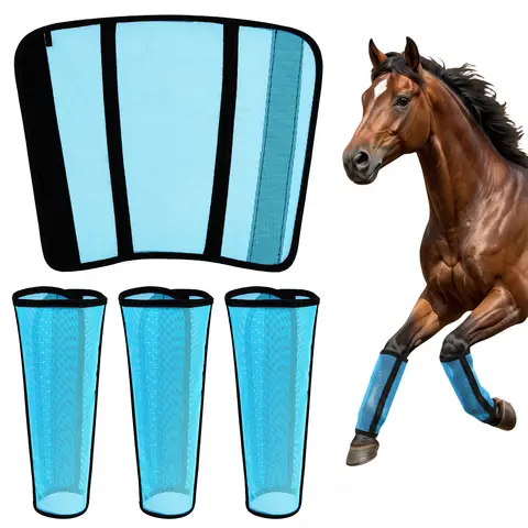 4pcs/set Horse Boots Jumping Tendon Sport Boots Secure Leg Protection Classic Breathable Equestrian Equipment