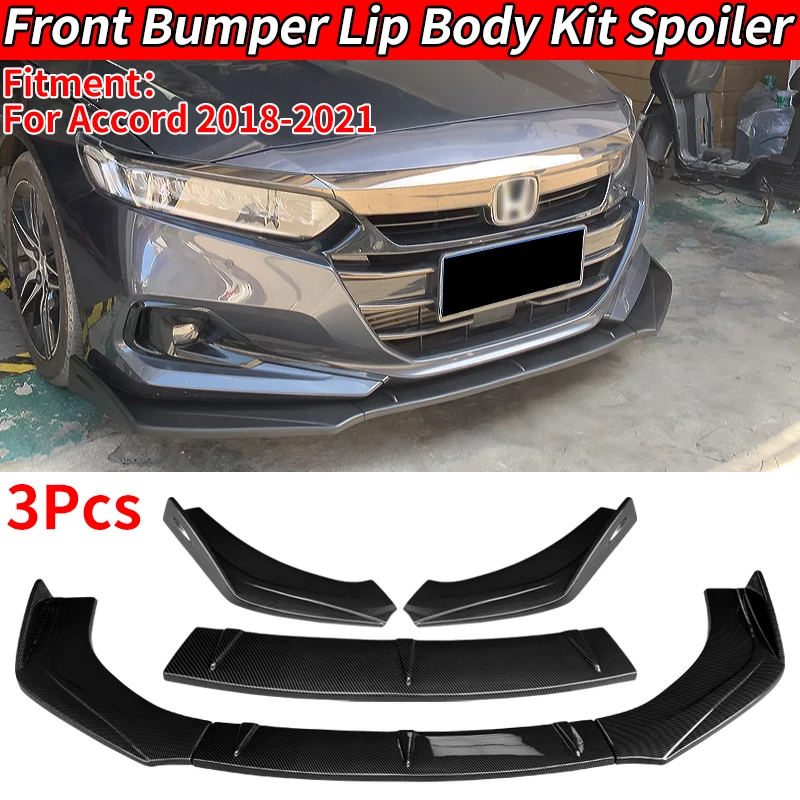 

For Honda For Accord 10th 2018-2021 Car BTWS Sport Car Styling Front Bumper Lip Splitter Body Kit Spoiler Splitter Accessories