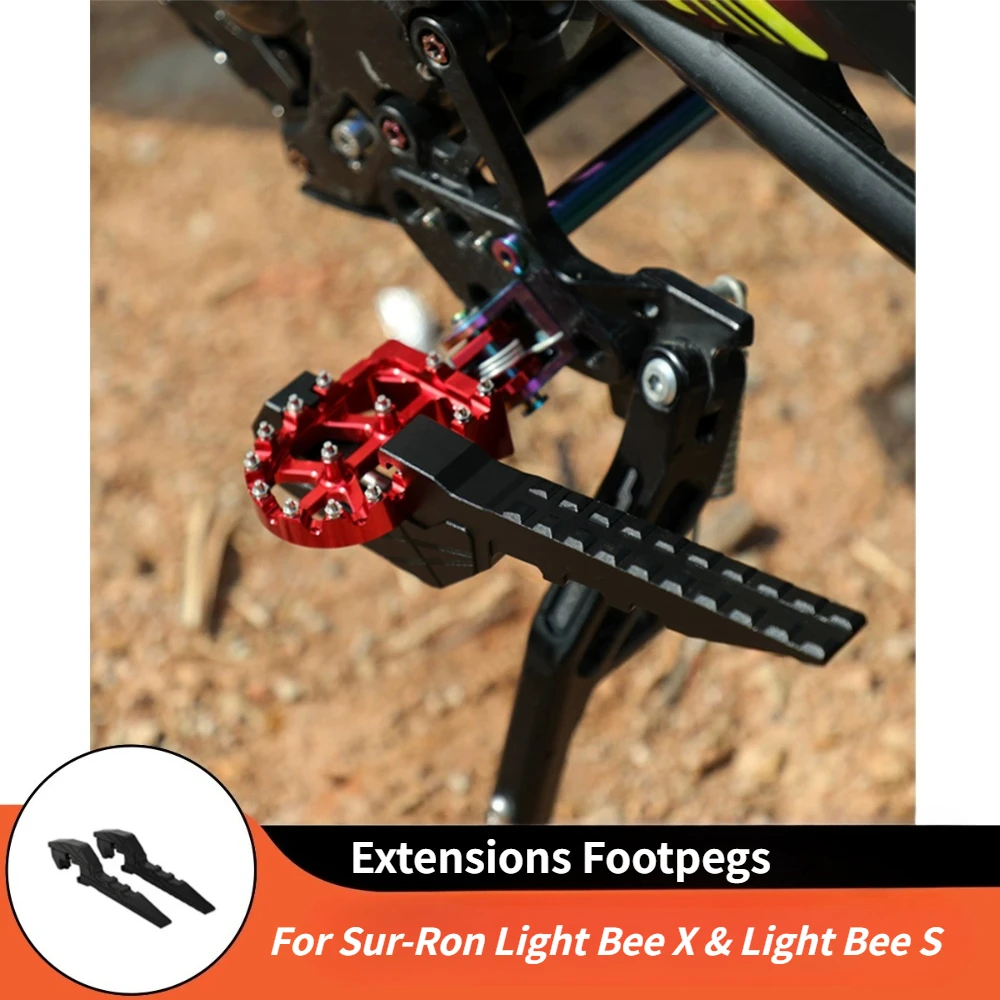 

For Sur-Ron Light Bee X & Light Bee S Passenger Foot Peg Extensions Extended Footpegs Bike Dirt Bike Off-Road Accessories