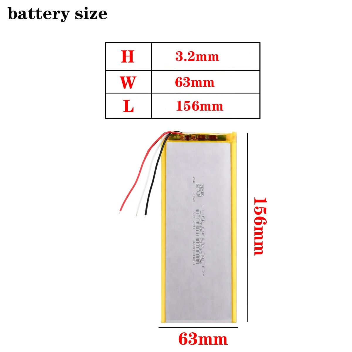 3 line 3.7V 4800MAH 3263156 Polymer lithium ion / Li-ion battery For Tablet PC CHUWI Hi8 hi8 pro xv8 DVD DVR 3565150