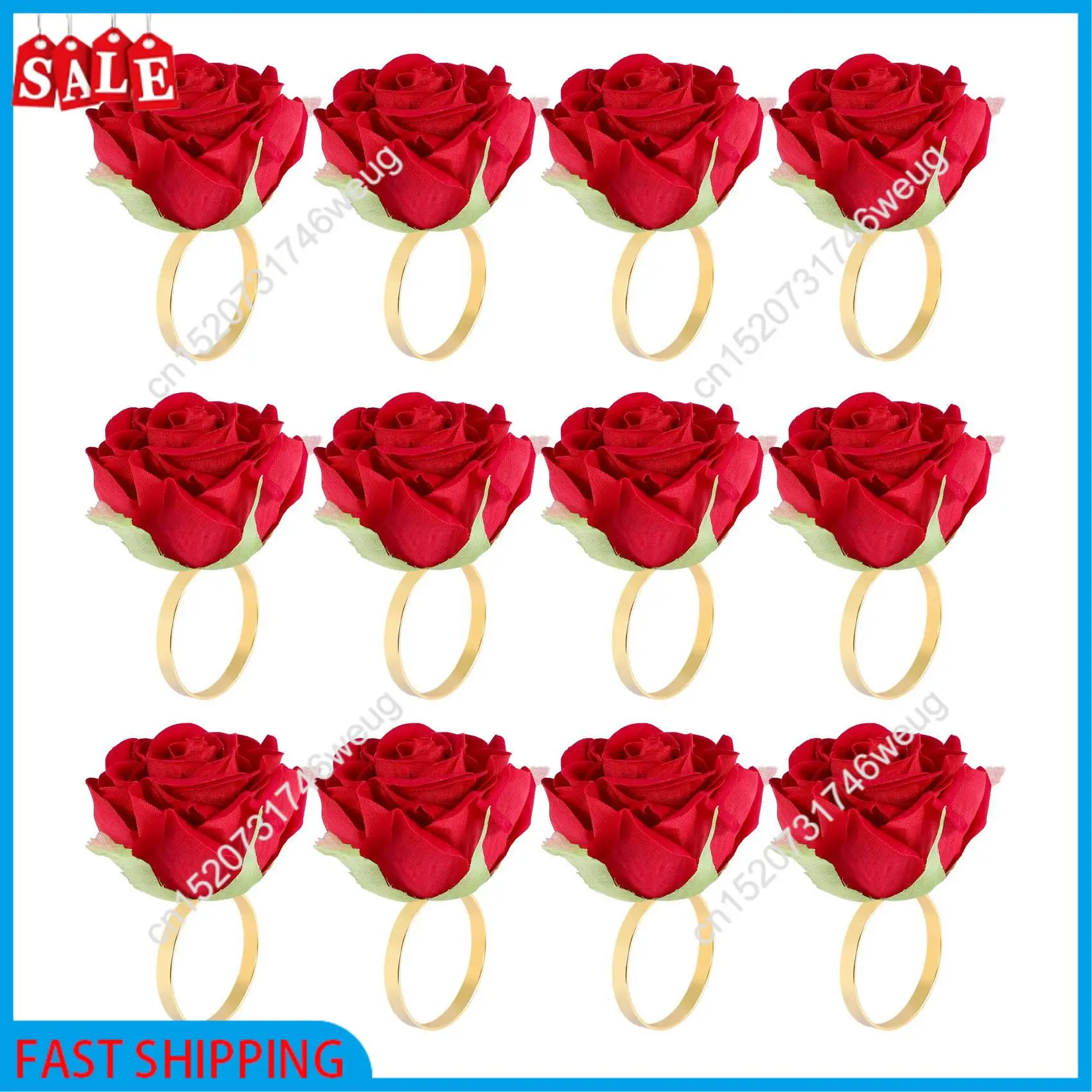 

XFDZ-12 шт. красная роза в форме полотенца с пряжкой кольцо для салфеток Свадебная вечеринка День святого Валентина Декор стола в отеле Металлический золотой держатель для салфеток