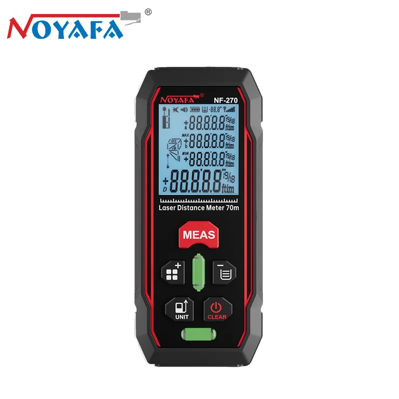 NF-270 الرقمية الأحمر ليزر مقياس مسافات 70 متر شريط قياس الليزر Rangefinder ثنائي الاتجاه أدوات قياس المستوى 99 مجموعات من البيانات
