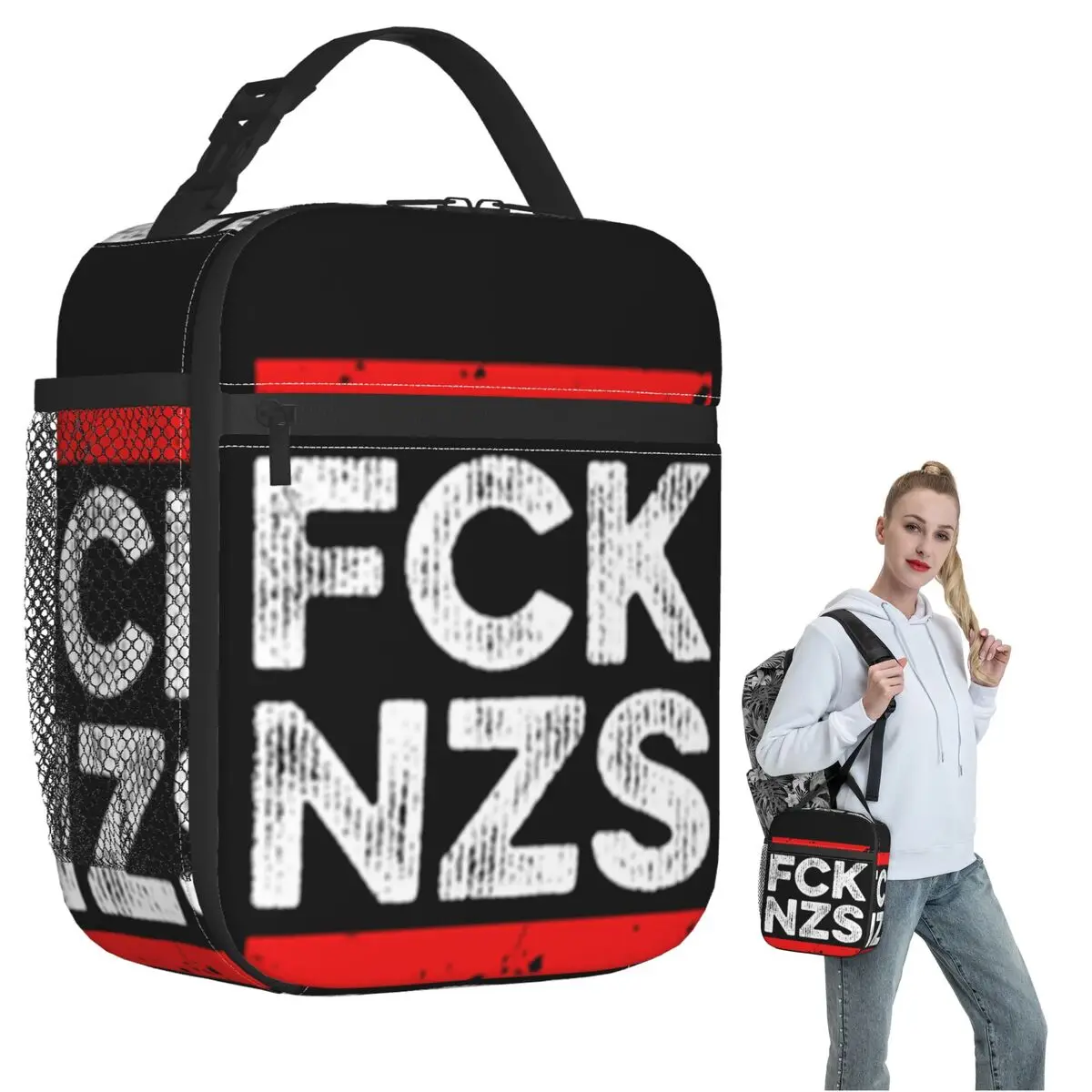 

Fck Nzs против правого, приличная изолированная сумка для обеда с защитой от расизма для женщин и детей, портативные коробки для еды, термосумка для ланча