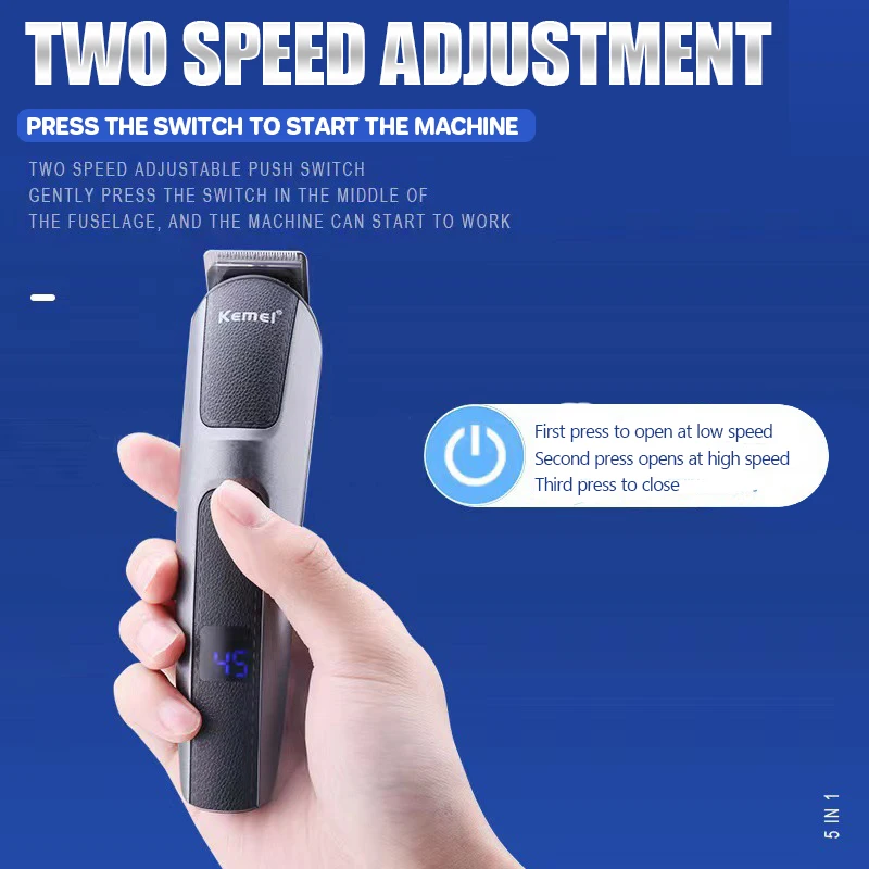 Kit de cortadora de pelo profesional para hombres, Afeitadora eléctrica para nariz, oreja, cuerpo, cara, bigote, cuidado corporal inalámbrico, 5 en 1