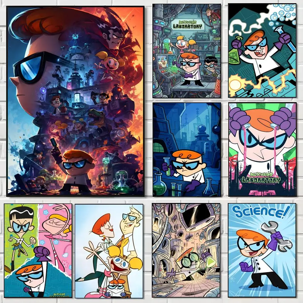 Classic 90s Cartoon D-Dexters Laboratory Poster Pegatina artistica HD autoadhesiva impermeable para salon dormitorio