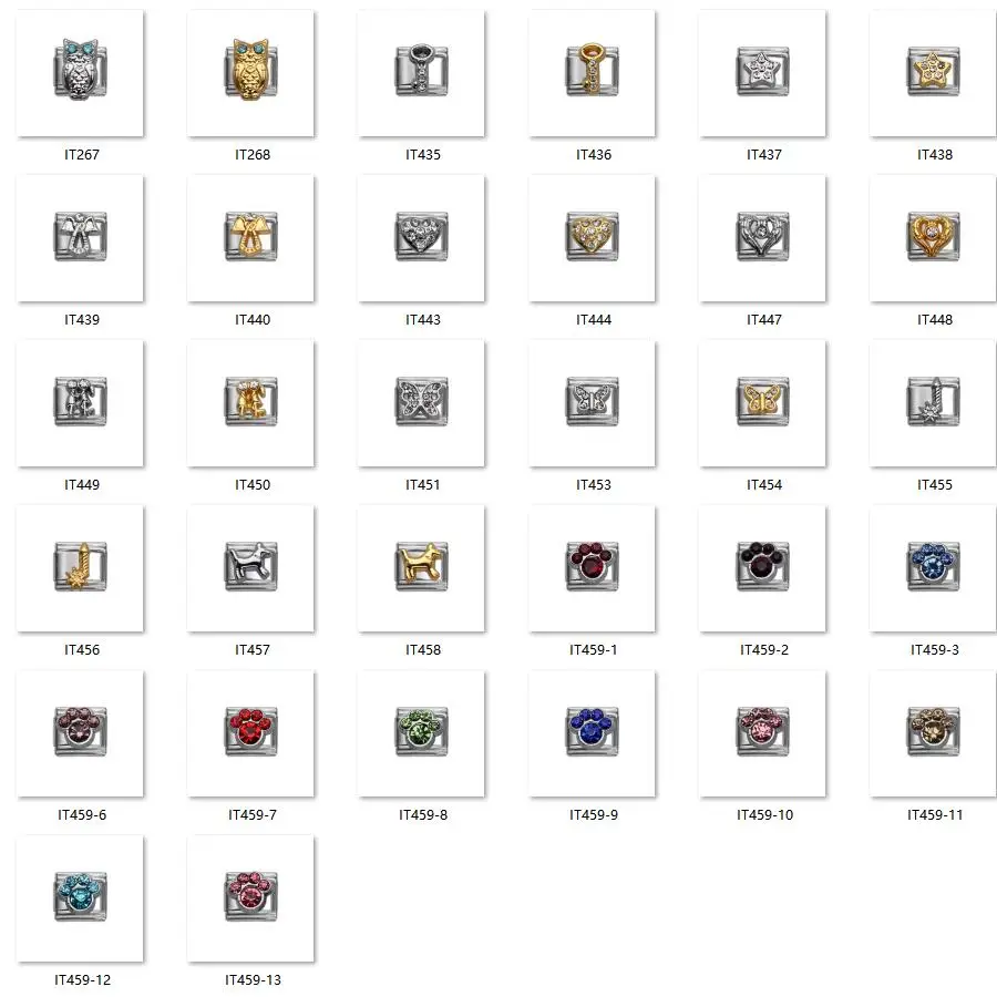

Stainless Steel 42p Italian Bracelet Charms Links Chains Alloy Charms Jewelry For Women Gift DIY Making Parts Module Accessories