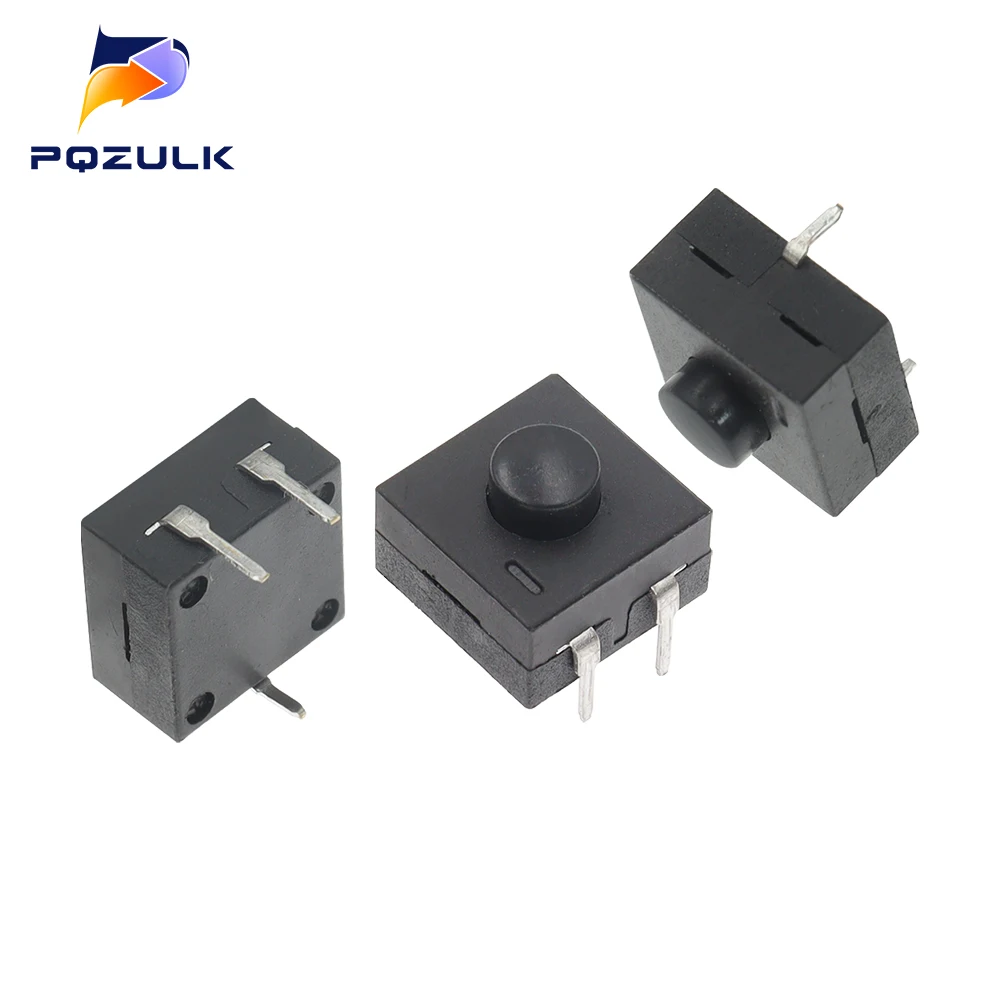 สวิตช์ไฟฉาย LED แนวตั้งแถวคู่10ชิ้น3หมุดเปิดปิด12*12 213BS