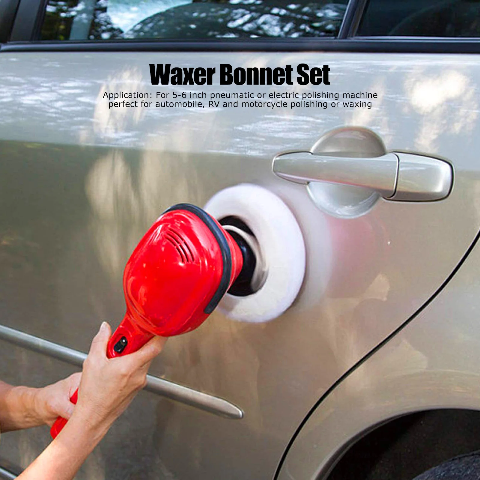 5-6in Buffing Sponge Pad Bonnet Set for Pneumatic Electric Polisher Washing Waxing Dusting Pneumatic Electric Polishers