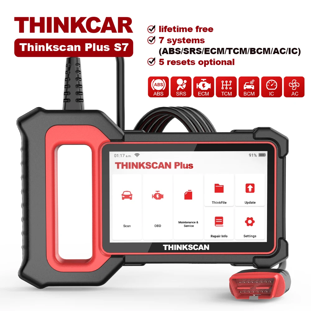 THINKCAR Thinkscan Plus S7/S6/S4 OBD2 Scanner Auto Diagnostic Tools Transmission /ABS/SRS Diagnosis Code Reader Automotive free