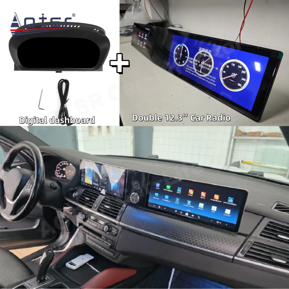 Dual Screen Interaction For BMW X5 E70 Android 13 Car Radio Multimedia GPS Navigation Carplay Mirror Link IPS player Head Uni