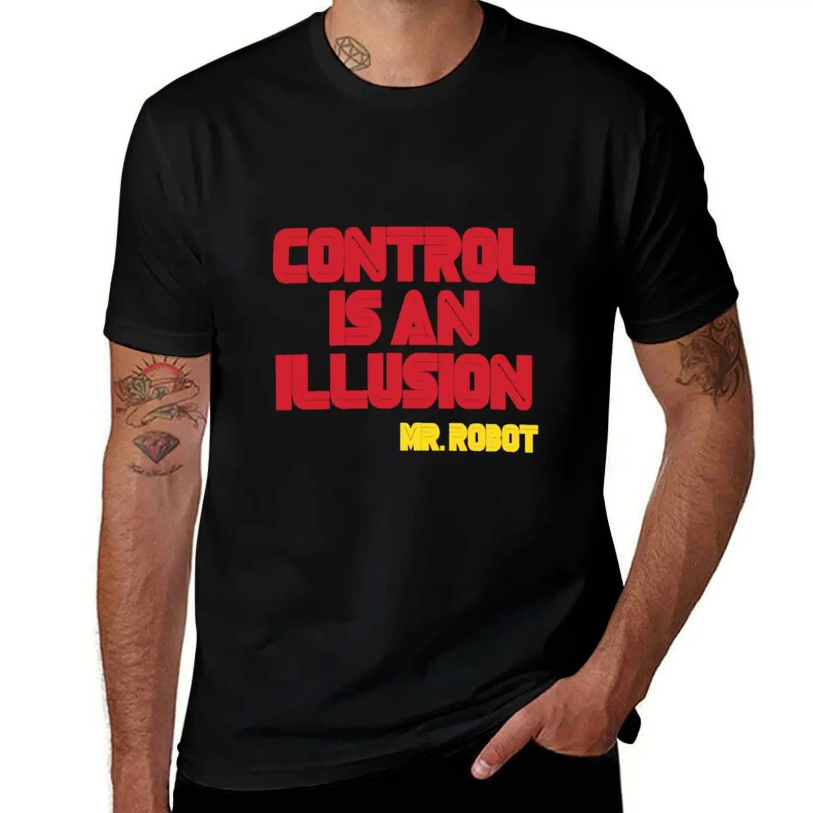 Control is an illusion - Mr Robot T-Shirt graphic tee shirt football t shirt sweat designer shirts compression shirt men