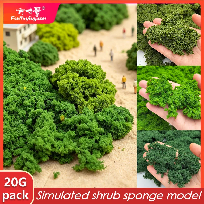 20g/pack Simulated shrub sponge artificial vegetation sand table train platform greening layout model tree making fake tree leaf