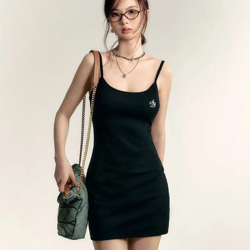 

Korean Style Solid Color Embroidery Strap Bag Hip Skirt Summer New Fashion Casual Skirts Sexy Slim Women's Skirt