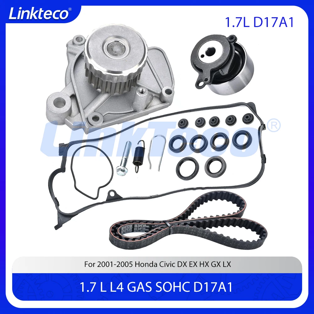 أجزاء المحرك طقم حزام التوقيت ومضخة المياه غطاء الصمام طوقا صالح 1.7 لتر L4 الغاز D17A1 ل 01-05 هوندا سيفيك DX EX HX GX LX 1.7L #1