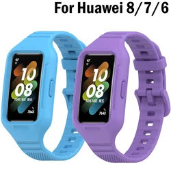 Silicone Strap for Huawei Band 8 7 6 / Honor Band 7 6 Wristband Straps Replacement Bracelet Belt for Huawey Band8 Accessories