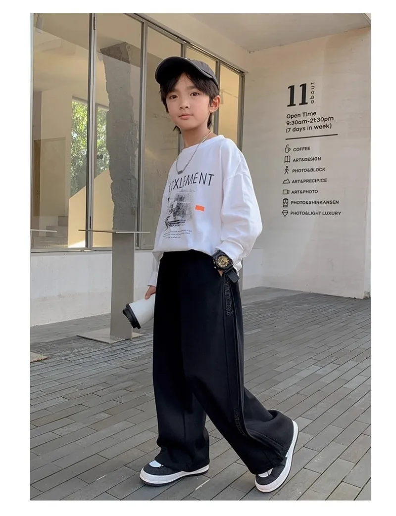 4-14 Jahre Jungen Jogginghose UNITIM 2026 Herbst Jugendliche Jungen Gerade Hose Lockerer Elastischer Bund Junior Jungen Vielseitige Hose – Detail 16
