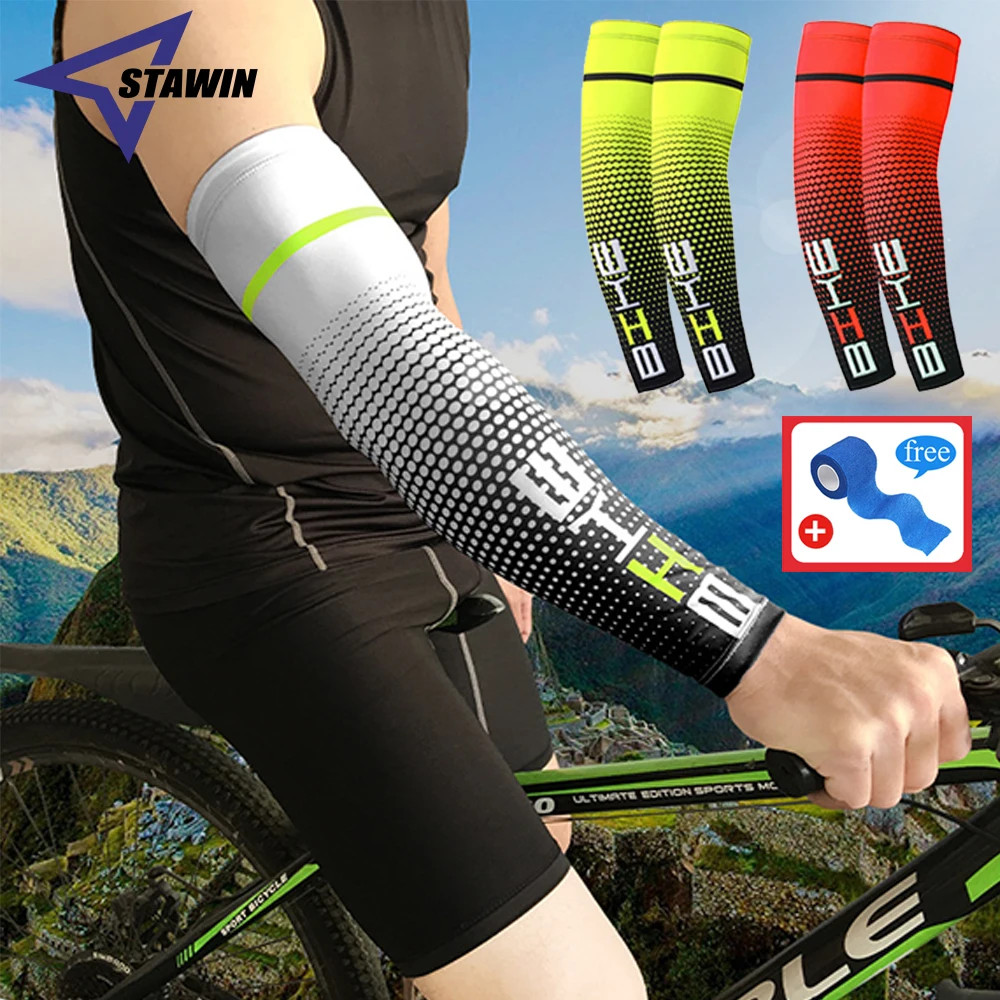 1 Pair Cool Men Sports Cycling Running Bicycle UV Sun Protection Cuff Cover Protective Arm Sleeve Women Bike Arm Warmers Sleeves