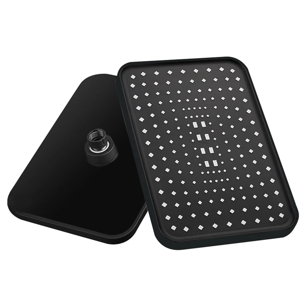 ABJN-2Pcs Cabezal de ducha de lluvia con rociador superior de alta presión de 12 pulgadas Cabezales de ducha de lluvia de mayor flujo Cabezal de ducha de lluvia-Negro