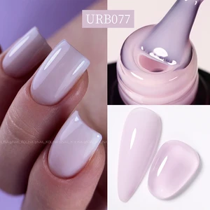 Ur Zucker 7ml Kristall Gummi Basis Nackte Gel natürliche Farbe halb dauerhaft Einweichen UV -LED -Gel Lack für Nagelkunst 12 Hauptverkaufsglasbasis für Nägel - №3