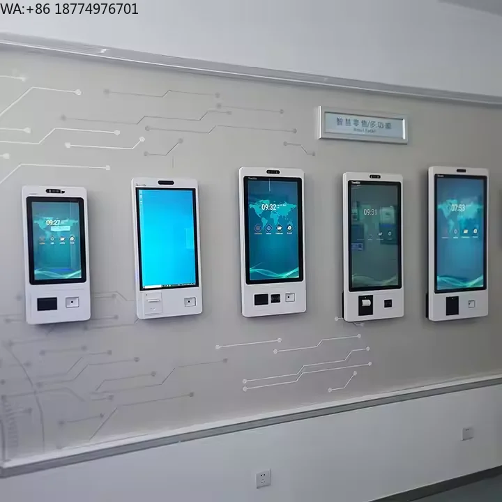 

Wall Mounted 24 Inch Capacitive Touch Screen Self-Service Ordering Machine Kiosk with 80mm Printer QR Code