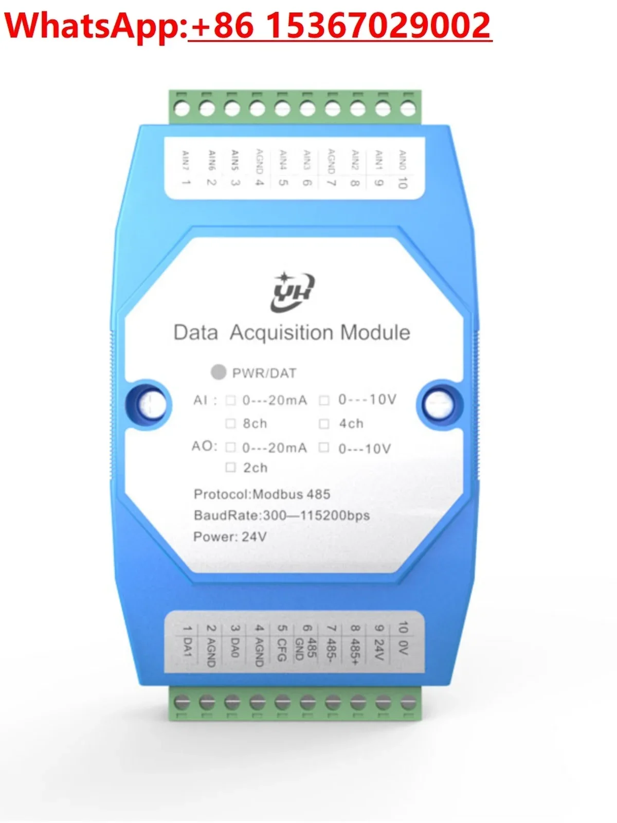 Controlled 4-20ma analog acquisition module input and output to RS485 network port Modbus tcp leader/follower station