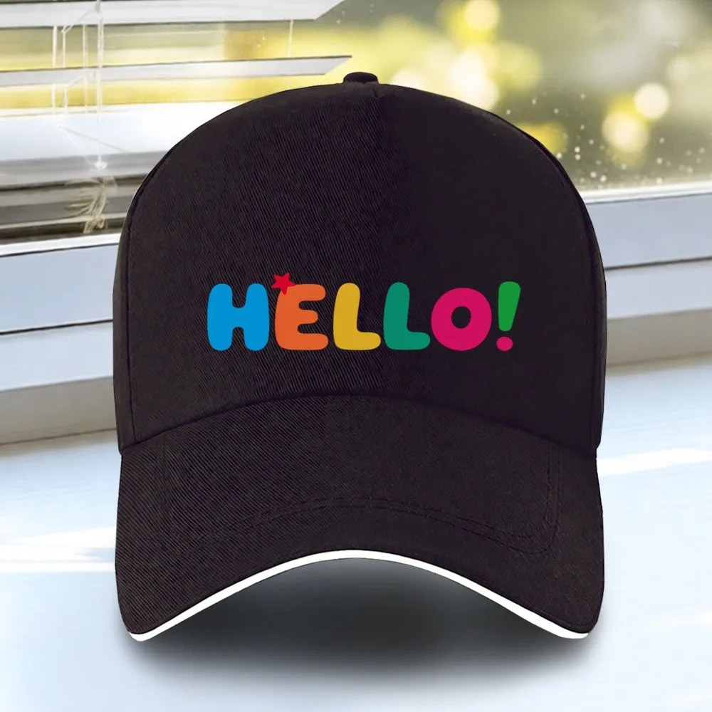 Colorful Hello Graphic Baseball Cap Polyester Adjustable Outdoor Sports Summer Unisex Hat