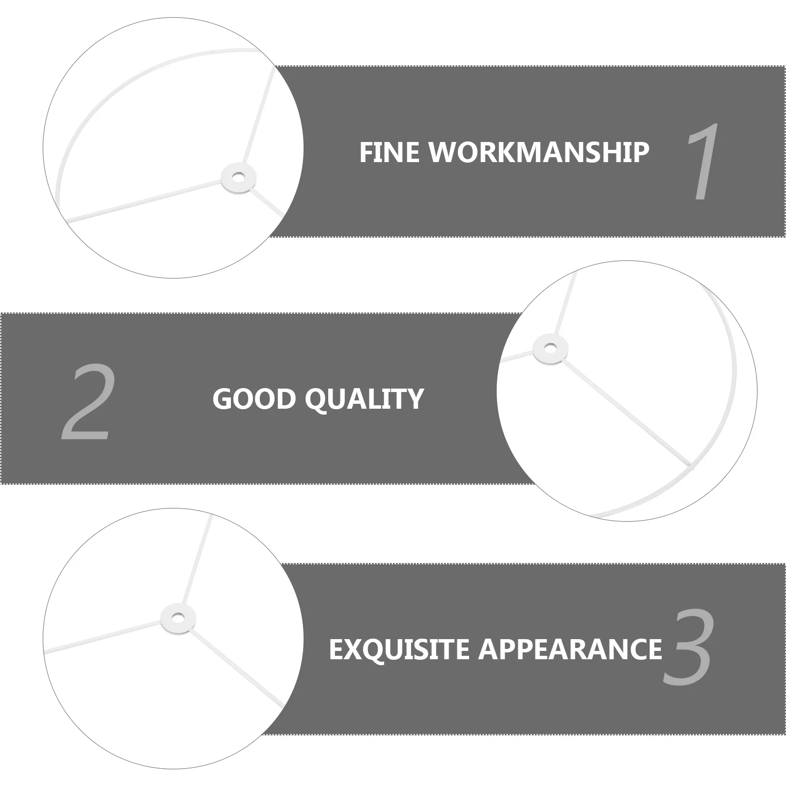 

2pcs Metal Lampshade Frame White Round Ceiling Light Bracket Rustproof Lampshade Holder Chandelier Accessory Light Frame Durable