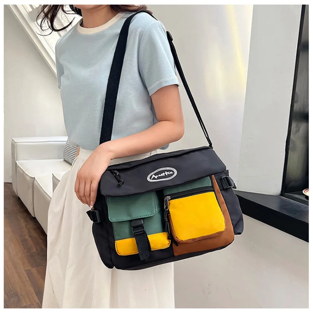 Canvas Women Crossbody Bags Multi Color Flip Adjustable Shoulder Strap Handbag Shoulder Bags Teen Girls Messenger Bag Satchels