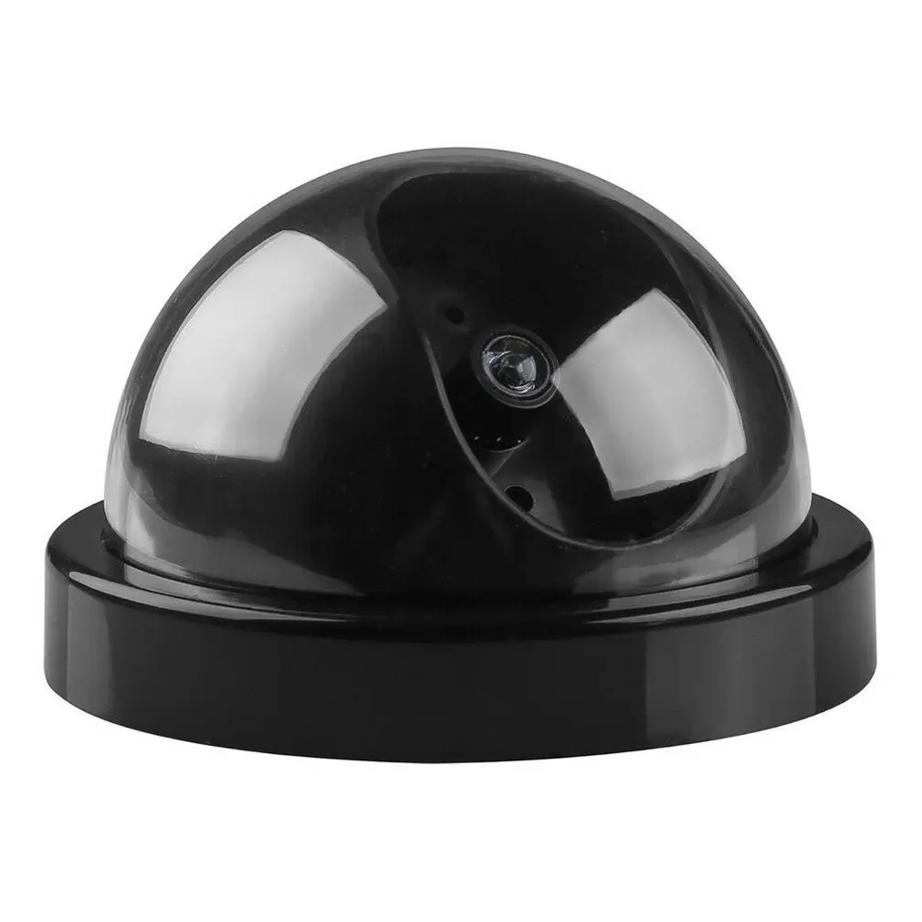 Creative Black Plastic Dome CCTV Dummy Camera Flashing Led Fake Camera Power Via AA Battery Surveillance Security System