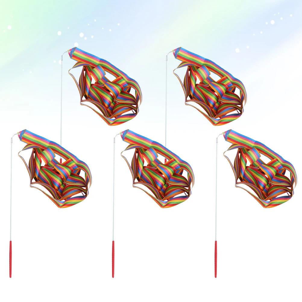 

Rainbow Dance Ribbons Rhythmic Gymnastics Kids Streamers Party Favors Dancing Silk Ribbon Gymnastic Training Circus Skill Color