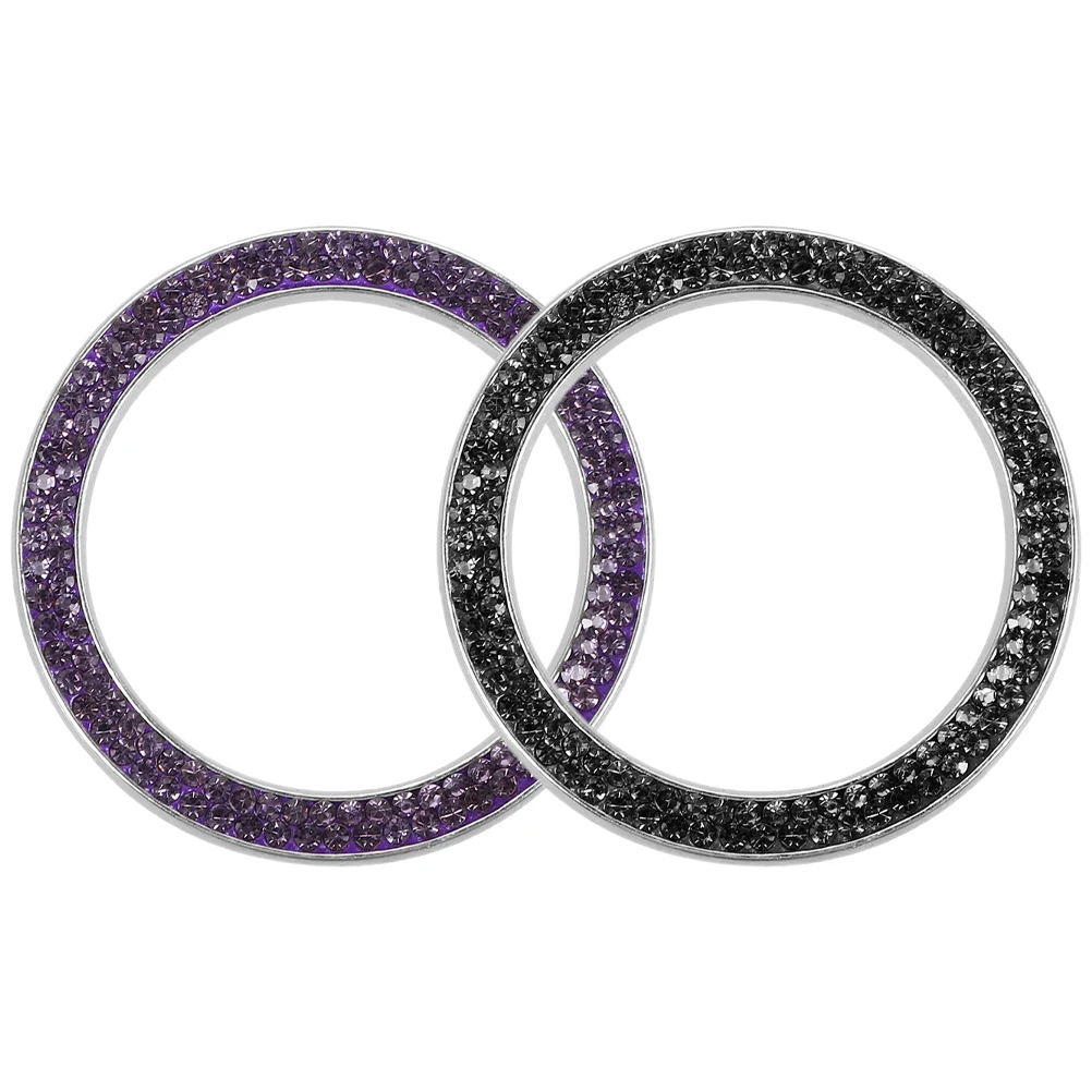 

2Pcs Blue Rhinestone Car Engine Start Button Cover Bling Bling Sticker For Car Ring Decoration Interior Sticker Switch Relay