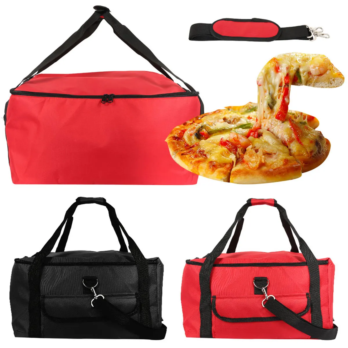 Borsa per la consegna di cibo isolata Borsa per la consegna di pizza portatile per alimenti caldi e freddi Borsa per la spesa riutilizzabile isolata