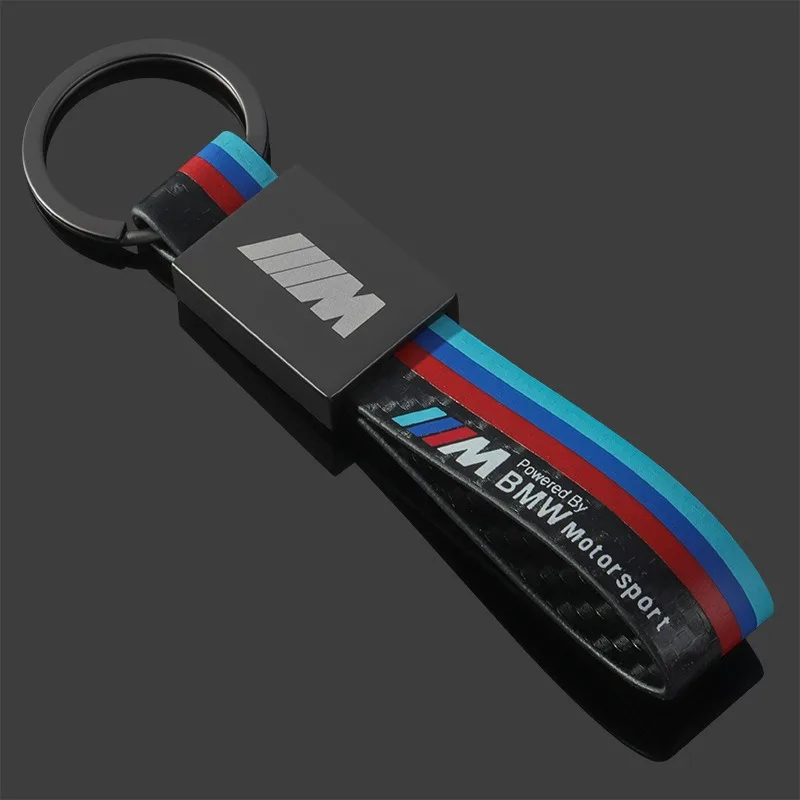 Llavero de fibra de carbono y cuero con el logo M Sport para BMW, compatible con los modelos G30, G32, 3, 4, 5, 7, M3, M4, M5, X1, X3, X5, X6, X4, E61 y otros accesorios.
