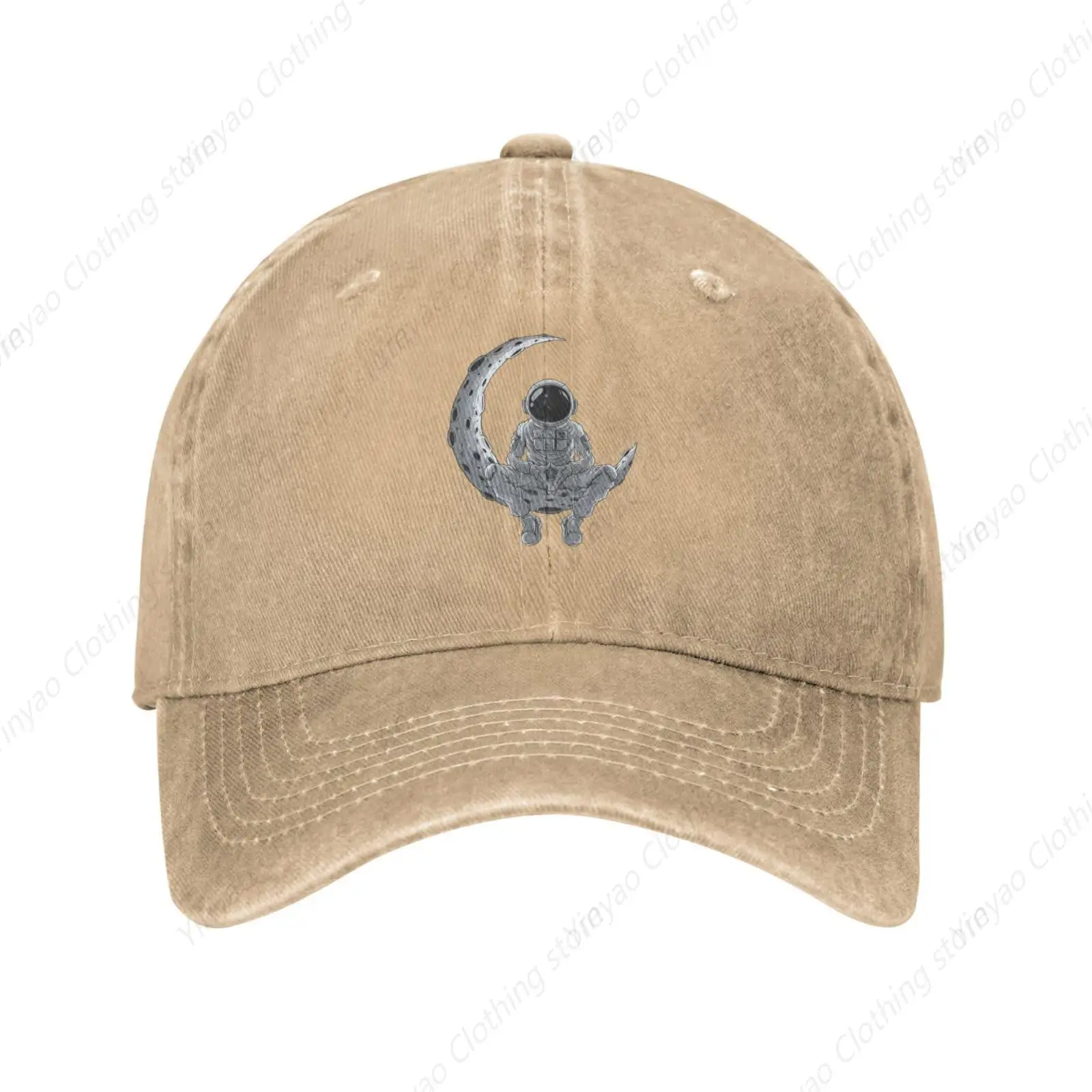 Astronaut sitting on the moon men's baseball cap outdoor cowboy hat adjustable truck dad hat