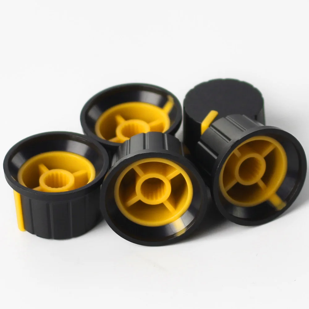 5ชิ้นลูกบิดพลาสติก24X15mm สีคู่ลูกบิดแบบหมวกฟางฝาครอบลูกบิดปรับระดับเสียงปุ่มโพเทนชิออมิเตอร์สำหรับ WH148โพเทนชิออมิเตอร์