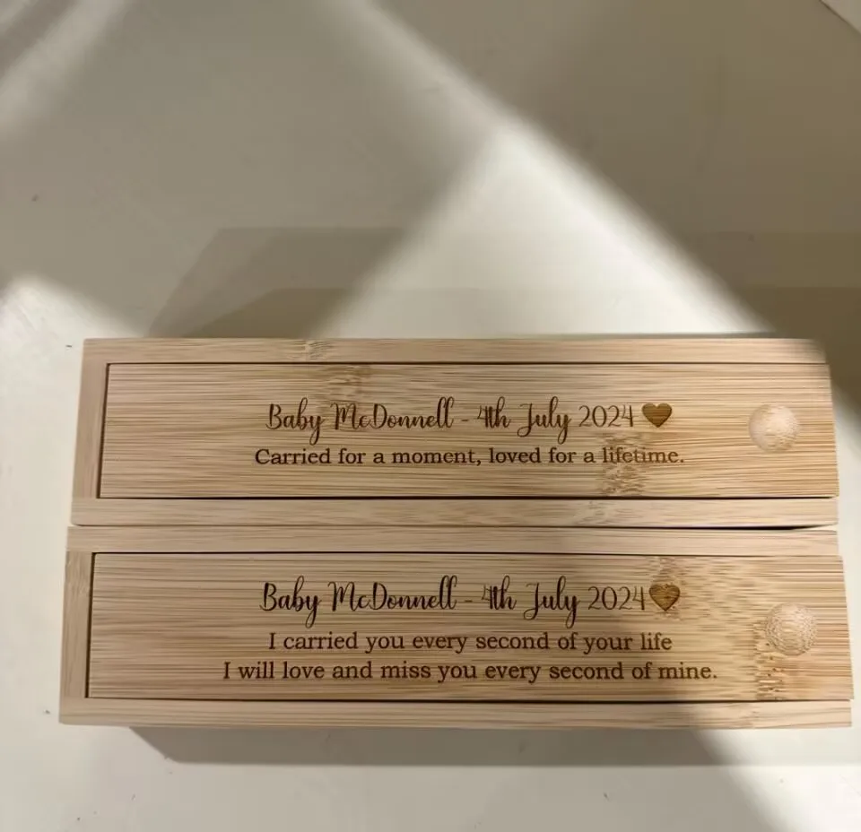 شخصية فقدان الحمل محفورة صندوق تذكار حامل اختبار الحمل لذكرى الهيكل التفكير عنك الحزن هدية
