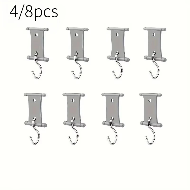 4/8Pcs S-Shaped Camping Awning Hooks Clips, RV Tent Light Hangers, Multifunctional Caravan Camper Hooks Outdoor Accessories