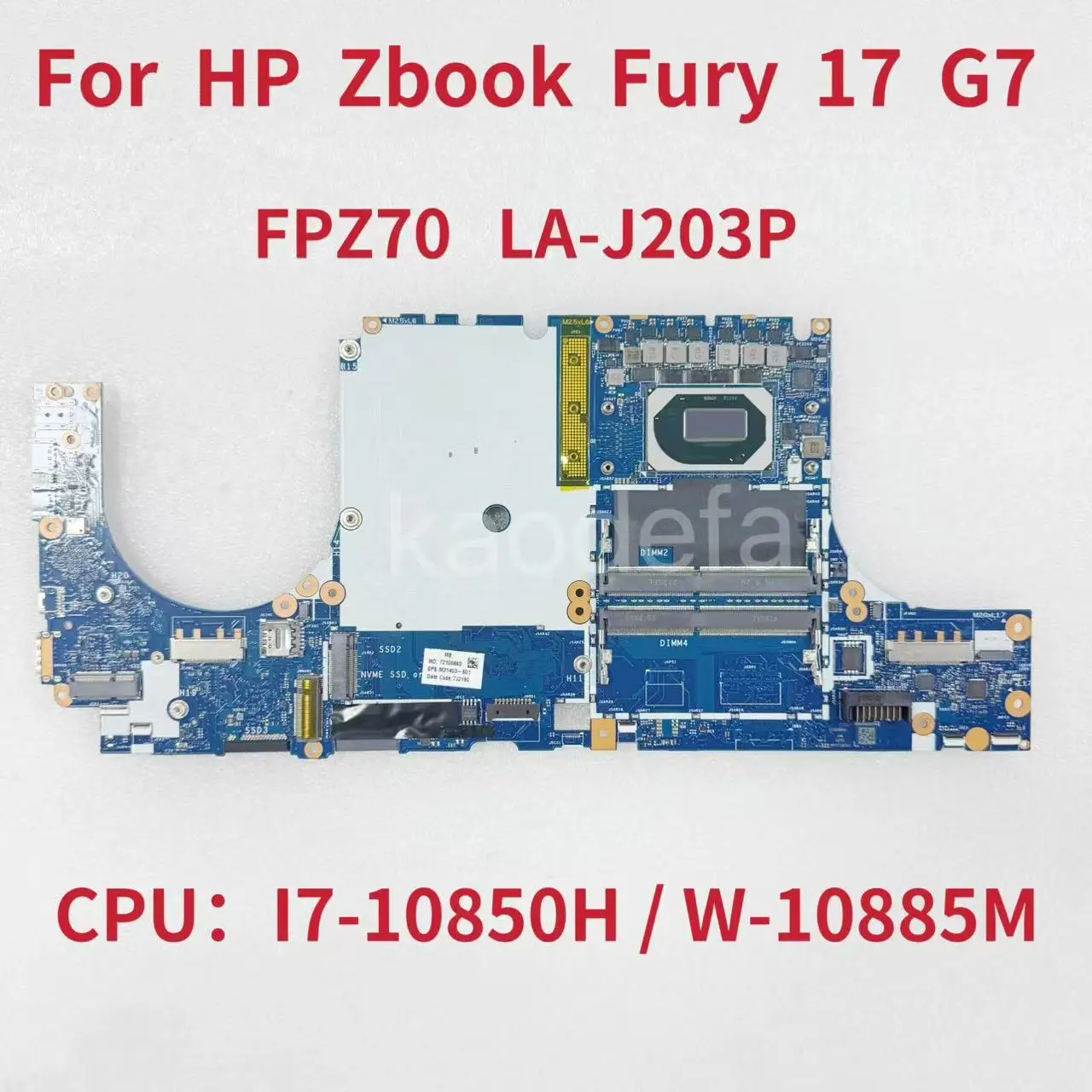 

FPZ70 LA-J203P для HP Zbook Fury 17 G7, материнская плата ноутбука, процессор: I7-10850H/W-10885M M31403-601 M31405-601, 100% тест в порядке