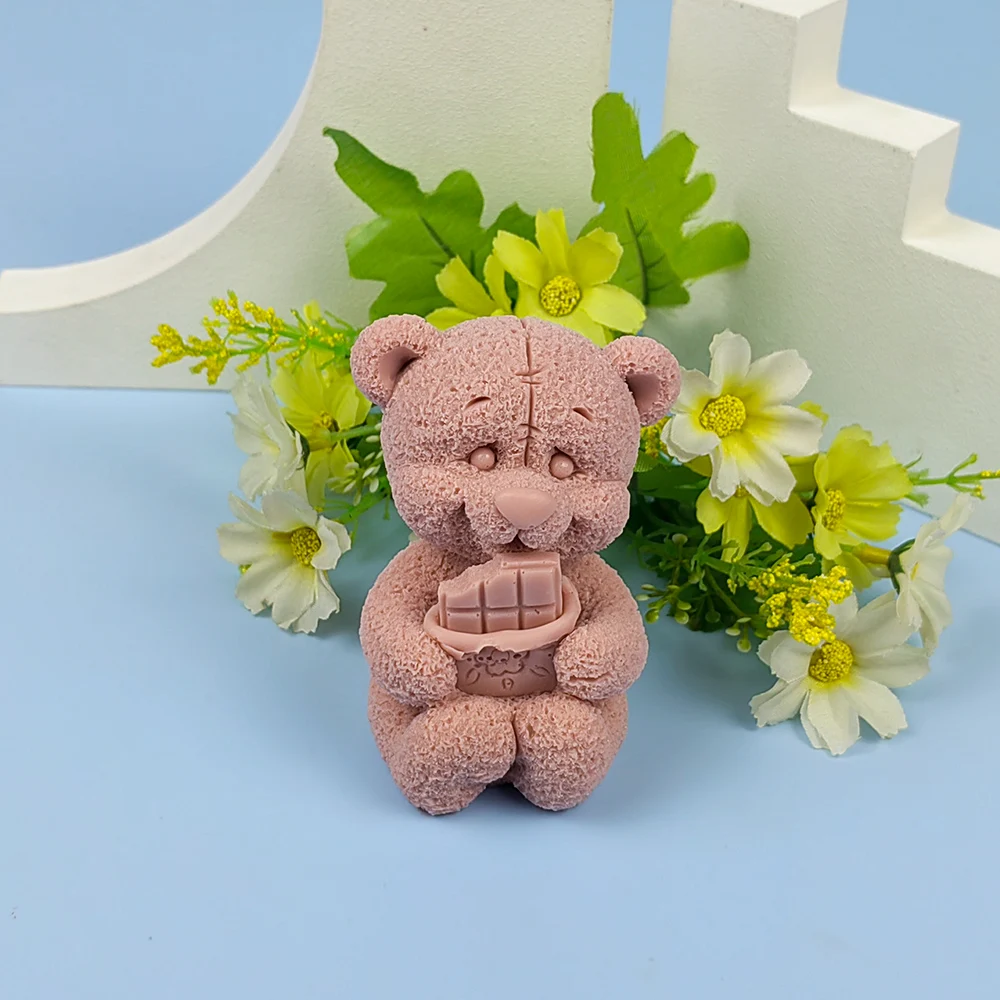 3D Little Bear Plaster Animals Silicone MoldSilicone Shape Gypsum Form Candle Form Aroma Resin DIY Handmade Crafts Tools