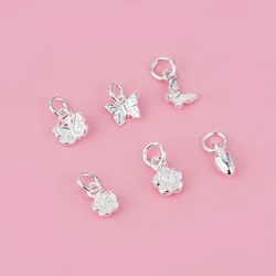 Seiko Mini Small Butterfly Flower Pendant S925 sterling silver bracelet DIY silver accessories