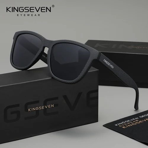 Imagen 1 del producto KINGSEVEN gafas de sol de moda para mujer, gafas redondas Retro de lujo para hombre, gafas informales con montura grande UV400, gafas polarizadas antideslumbrantes