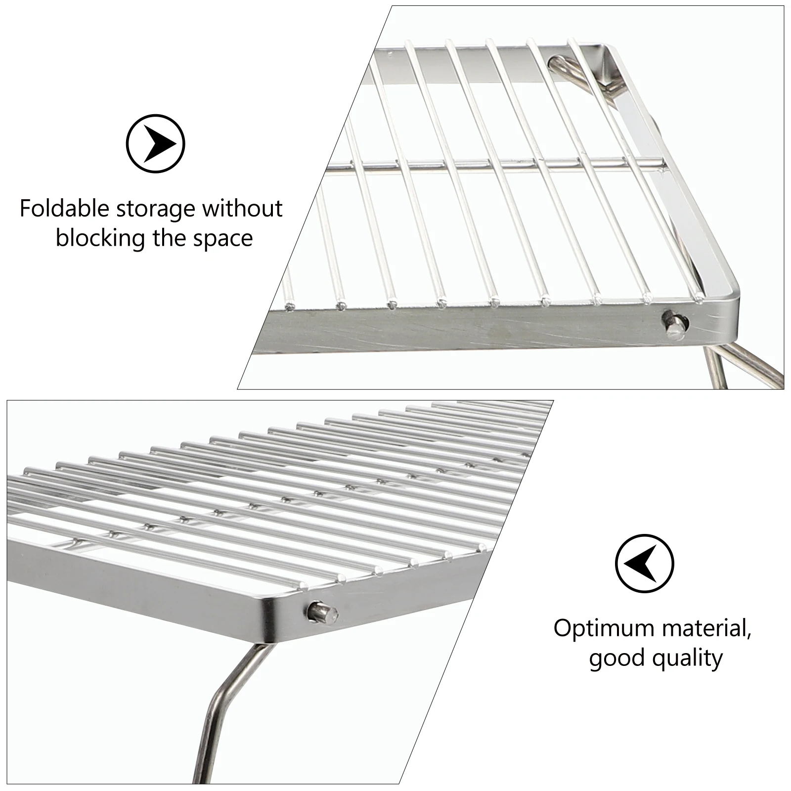 

Portable Barbecue Grill Foldable Stainless Steel Outdoor Camping Picnic BBQ Rack Fire Resistant Sturdy Practical Storage Easy