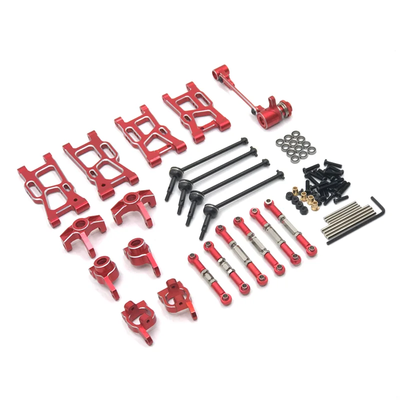 Aggiornamento del metallo braccio oscillante sterzo gruppo sterzo 9 pezzi Set per LC RACING 1/14 LC12B1 EMB-1H-DTH-MTH RC ricambi auto