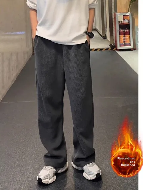 

Мужские спортивные штаны с подкладкой и принтом «американская зебра», осенне-зимние повседневные свободные брюки, молодежные модные длинные брюки