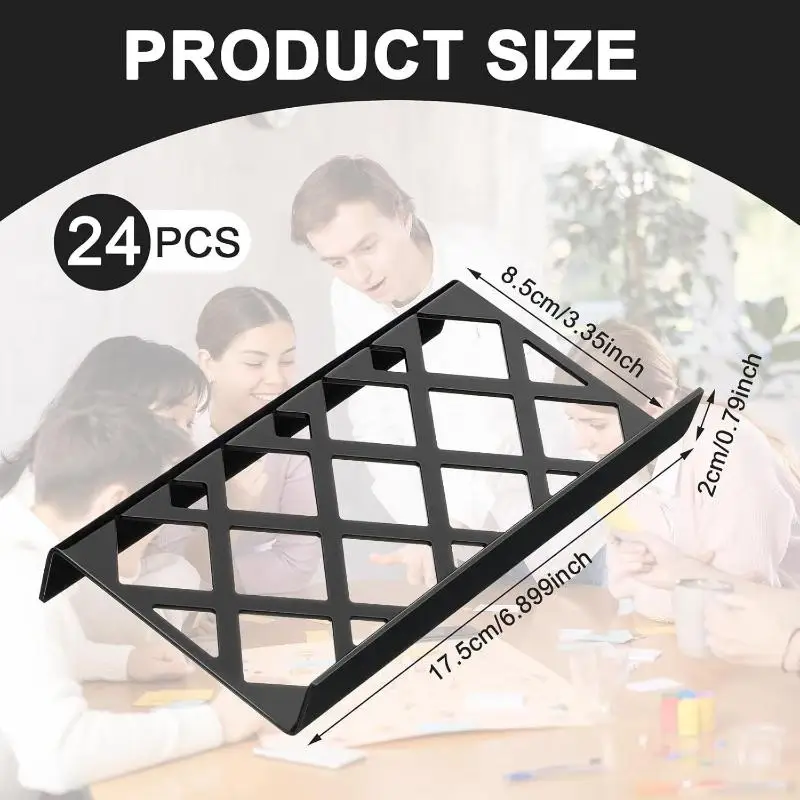 Acrylic Trading Card Riser Black Hollow Display Stand Sports Card Organizer Holder for Den Shelf Shop and Home Collection