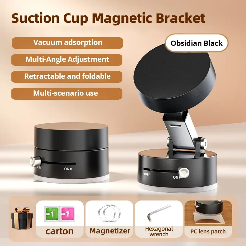 Foldable Mobile Phone Holder Vacuum Suction Cup Holder Magnetic Car Phone Holder For IPhone/ Android Phone Accessories