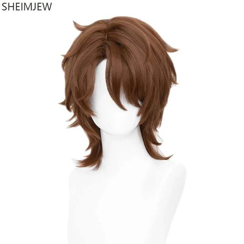 Game Anime Gallagher Cosplay Wig Simulation Human Scalp Wig Synthetic Hair 40cm Men Brown Cosplay Wig Heat Resistant Wig New